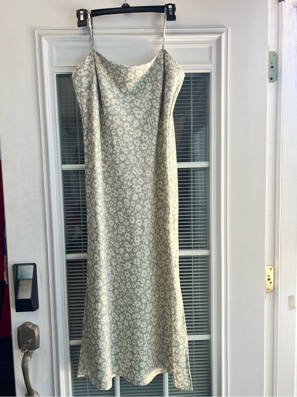 Women's Cowl Neck Cami Midi Slip Dress - A New Day Sage Green Floral Small
